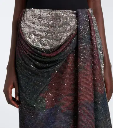 Maison Margiela Draped printed sequined midi skirt | Thumbnail 4 Maison Margiela Draped printed sequined midi skirt | Thumbnail 4