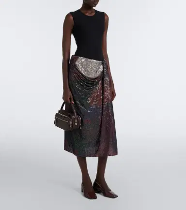 Maison Margiela Draped printed sequined midi skirt | Thumbnail 5 Maison Margiela Draped printed sequined midi skirt | Thumbnail 5