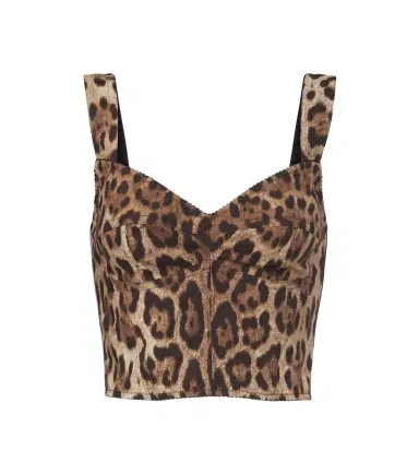 Dolce & Gabbana Leopard-print cotton-blend bustier top | Thumbnail 1 Dolce & Gabbana Leopard-print cotton-blend bustier top | Thumbnail 1