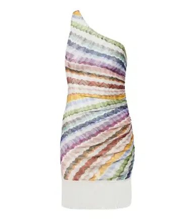 Missoni Chevron fringed one-shoulder beach dress | Thumbnail 1 Missoni Chevron fringed one-shoulder beach dress | Thumbnail 1