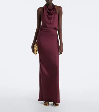 Simkhai Reannon halterneck satin gown | Thumbnail 4 Simkhai Reannon halterneck satin gown | Thumbnail 4