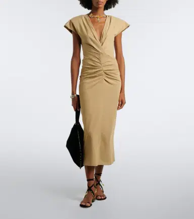 Isabel Marant Nadra gathered cotton jersey midi dress | Thumbnail 4 Isabel Marant Nadra gathered cotton jersey midi dress | Thumbnail 4
