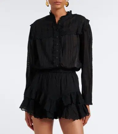 Marant Étoile Lonzie embroidered cotton voile blouse | Thumbnail 6 Marant Étoile Lonzie embroidered cotton voile blouse | Thumbnail 6