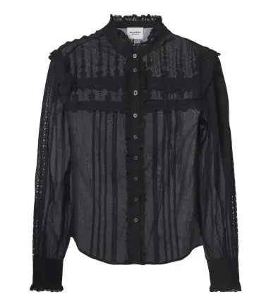 Marant Étoile Lonzie embroidered cotton voile blouse | Thumbnail 1 Marant Étoile Lonzie embroidered cotton voile blouse | Thumbnail 1
