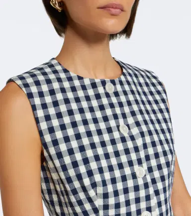 Veronica Beard Lois gingham cotton vest | Thumbnail 6 Veronica Beard Lois gingham cotton vest | Thumbnail 6