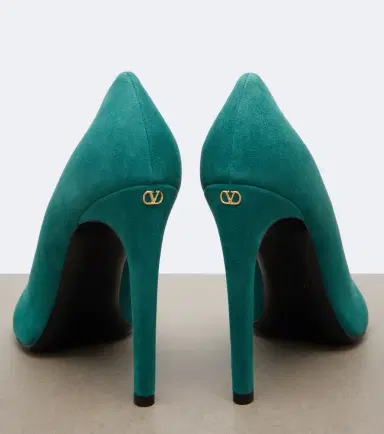 Valentino Garavani VLogo Révélé suede peep-toe pumps | Thumbnail 4 Valentino Garavani VLogo Révélé suede peep-toe pumps | Thumbnail 4