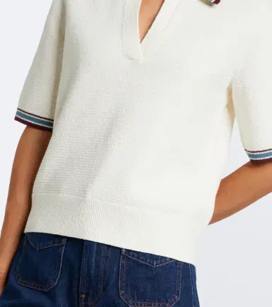 Veronica Beard Quinelle knitted cotton-blend polo shirt | Thumbnail 2 Veronica Beard Quinelle knitted cotton-blend polo shirt | Thumbnail 2