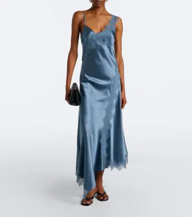 Veronica Beard Vernon lace-trimmed silk-blend midi dress | Thumbnail 2 Veronica Beard Vernon lace-trimmed silk-blend midi dress | Thumbnail 2