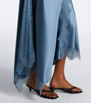 Veronica Beard Vernon lace-trimmed silk-blend midi dress | Thumbnail 3 Veronica Beard Vernon lace-trimmed silk-blend midi dress | Thumbnail 3