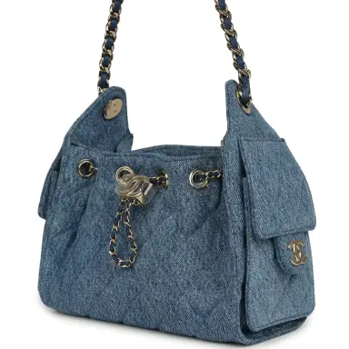 Chanel Chanel Mini 25 Hobo Bag Blue Washed Denim Light Gold Hardware | Thumbnail 5 Chanel Chanel Mini 25 Hobo Bag Blue Washed Denim Light Gold Hardware | Thumbnail 5