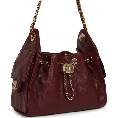 Chanel Chanel Mini 25 Hobo Bag Dark Burgundy Caviar Gold Hardware | Thumbnail 2 Chanel Chanel Mini 25 Hobo Bag Dark Burgundy Caviar Gold Hardware | Thumbnail 2