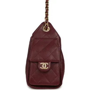 Chanel Chanel Mini 25 Hobo Bag Dark Burgundy Caviar Gold Hardware | Thumbnail 3 Chanel Chanel Mini 25 Hobo Bag Dark Burgundy Caviar Gold Hardware | Thumbnail 3
