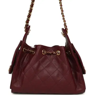 Chanel Chanel Mini 25 Hobo Bag Dark Burgundy Caviar Gold Hardware | Thumbnail 4 Chanel Chanel Mini 25 Hobo Bag Dark Burgundy Caviar Gold Hardware | Thumbnail 4