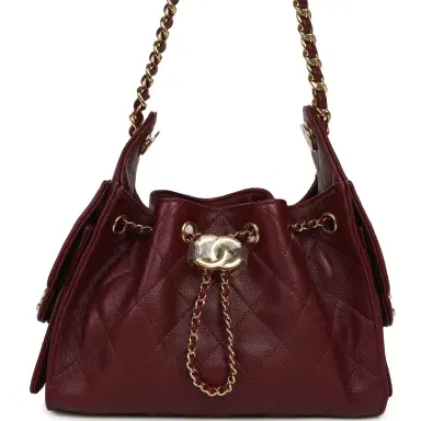 Chanel Chanel Mini 25 Hobo Bag Dark Burgundy Caviar Gold Hardware | Thumbnail 1 Chanel Chanel Mini 25 Hobo Bag Dark Burgundy Caviar Gold Hardware | Thumbnail 1