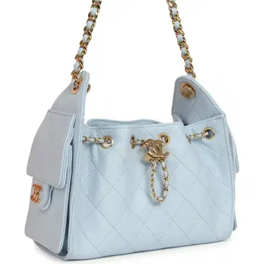 Chanel Chanel Mini 25 Hobo Bag Light Blue Caviar Gold Hardware | Thumbnail 2 Chanel Chanel Mini 25 Hobo Bag Light Blue Caviar Gold Hardware | Thumbnail 2