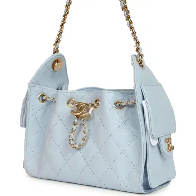 Chanel Chanel Mini 25 Hobo Bag Light Blue Caviar Gold Hardware | Thumbnail 5 Chanel Chanel Mini 25 Hobo Bag Light Blue Caviar Gold Hardware | Thumbnail 5