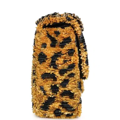 Chanel Chanel Mini Cheetah Print Flap Bag Orange, Black Sequin Gold Hardware | Thumbnail 3 Chanel Chanel Mini Cheetah Print Flap Bag Orange, Black Sequin Gold Hardware | Thumbnail 3