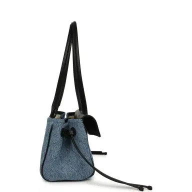 Chanel Chanel Small "Urban Essential" East West Shopping Tote Black Calfskin and Blue Denim Gold Hardware | Thumbnail 3 Chanel Chanel Small "Urban Essential" East West Shopping Tote Black Calfskin and Blue Denim Gold Hardware | Thumbnail 3