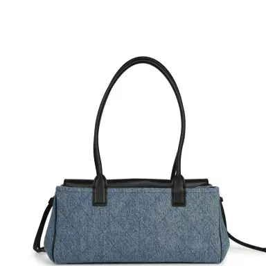 Chanel Chanel Small "Urban Essential" East West Shopping Tote Black Calfskin and Blue Denim Gold Hardware | Thumbnail 4 Chanel Chanel Small "Urban Essential" East West Shopping Tote Black Calfskin and Blue Denim Gold Hardware | Thumbnail 4