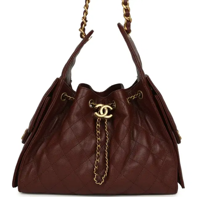 Chanel Small 25 Hobo Bag Brown Caviar Antique Gold Hardware Chanel Small 25 Hobo Bag Brown Caviar Antique Gold Hardware