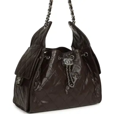 Chanel Chanel Small 25 Hobo Bag Dark Brown Shiny Aged Calfskin Silver Hardware | Thumbnail 2 Chanel Chanel Small 25 Hobo Bag Dark Brown Shiny Aged Calfskin Silver Hardware | Thumbnail 2