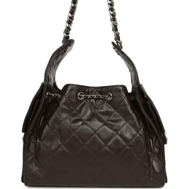 Chanel Chanel Small 25 Hobo Bag Dark Brown Shiny Aged Calfskin Silver Hardware | Thumbnail 4 Chanel Chanel Small 25 Hobo Bag Dark Brown Shiny Aged Calfskin Silver Hardware | Thumbnail 4