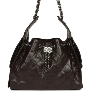Chanel Chanel Small 25 Hobo Bag Dark Brown Shiny Aged Calfskin Silver Hardware | Thumbnail 1 Chanel Chanel Small 25 Hobo Bag Dark Brown Shiny Aged Calfskin Silver Hardware | Thumbnail 1