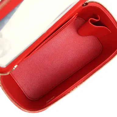 Chanel Chanel Small Classic Top Handle Vanity Case Red Lambskin Light Gold Hardware | Thumbnail 9 Chanel Chanel Small Classic Top Handle Vanity Case Red Lambskin Light Gold Hardware | Thumbnail 9