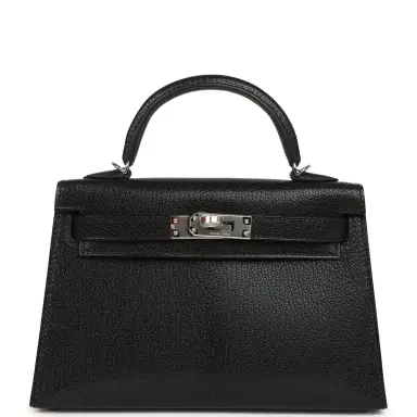 HERMÈS Hermes "Clou De Coeur" Kelly Sellier 20 Black Chevre Chamkila Palladium Hardware | Thumbnail 2 HERMÈS Hermes "Clou De Coeur" Kelly Sellier 20 Black Chevre Chamkila Palladium Hardware | Thumbnail 2
