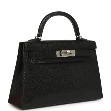 HERMÈS Hermes "Clou De Coeur" Kelly Sellier 20 Black Chevre Chamkila Palladium Hardware | Thumbnail 3 HERMÈS Hermes "Clou De Coeur" Kelly Sellier 20 Black Chevre Chamkila Palladium Hardware | Thumbnail 3