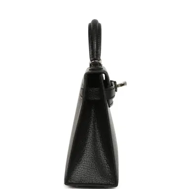 HERMÈS Hermes "Clou De Coeur" Kelly Sellier 20 Black Chevre Chamkila Palladium Hardware | Thumbnail 4 HERMÈS Hermes "Clou De Coeur" Kelly Sellier 20 Black Chevre Chamkila Palladium Hardware | Thumbnail 4