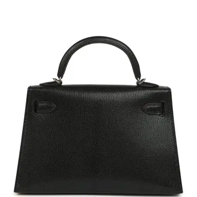 HERMÈS Hermes "Clou De Coeur" Kelly Sellier 20 Black Chevre Chamkila Palladium Hardware | Thumbnail 5 HERMÈS Hermes "Clou De Coeur" Kelly Sellier 20 Black Chevre Chamkila Palladium Hardware | Thumbnail 5