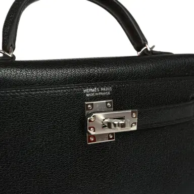 HERMÈS Hermes "Clou De Coeur" Kelly Sellier 20 Black Chevre Chamkila Palladium Hardware | Thumbnail 9 HERMÈS Hermes "Clou De Coeur" Kelly Sellier 20 Black Chevre Chamkila Palladium Hardware | Thumbnail 9