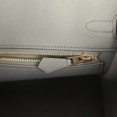 HERMÈS Hermes Birkin 25 Gris Ciment Matte Porosus Crocodile Gold Hardware | Thumbnail 9 HERMÈS Hermes Birkin 25 Gris Ciment Matte Porosus Crocodile Gold Hardware | Thumbnail 9