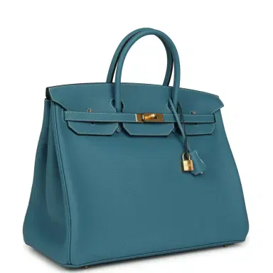 HERMÈS Hermes Birkin 40 Blue Jean Togo Gold Hardware | Thumbnail 2 HERMÈS Hermes Birkin 40 Blue Jean Togo Gold Hardware | Thumbnail 2