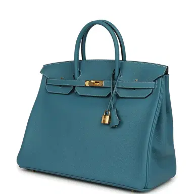 HERMÈS Hermes Birkin 40 Blue Jean Togo Gold Hardware | Thumbnail 5 HERMÈS Hermes Birkin 40 Blue Jean Togo Gold Hardware | Thumbnail 5