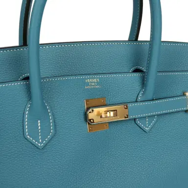 HERMÈS Hermes Birkin 40 Blue Jean Togo Gold Hardware | Thumbnail 7 HERMÈS Hermes Birkin 40 Blue Jean Togo Gold Hardware | Thumbnail 7