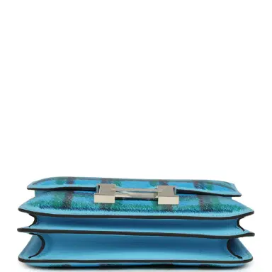 HERMÈS Hermes Constance 18 Tartan Celeste Swift Palladium Hardware | Thumbnail 6 HERMÈS Hermes Constance 18 Tartan Celeste Swift Palladium Hardware | Thumbnail 6