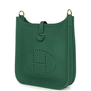 HERMÈS Hermes Evelyne TPM Vert Moyen Clemence Gold Hardware | Thumbnail 5 HERMÈS Hermes Evelyne TPM Vert Moyen Clemence Gold Hardware | Thumbnail 5