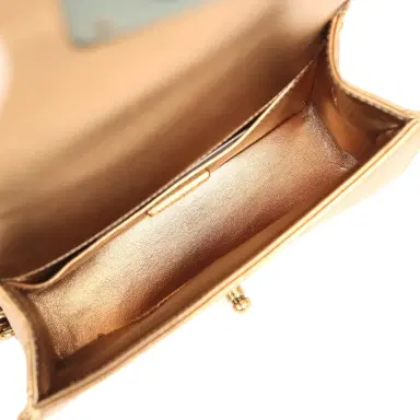 Chanel Pre-owned Chanel Small Boy Bag Metallic Gold Python Antique Gold Hardware | Thumbnail 8 Chanel Pre-owned Chanel Small Boy Bag Metallic Gold Python Antique Gold Hardware | Thumbnail 8