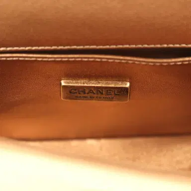 Chanel Pre-owned Chanel Small Boy Bag Metallic Gold Python Antique Gold Hardware | Thumbnail 9 Chanel Pre-owned Chanel Small Boy Bag Metallic Gold Python Antique Gold Hardware | Thumbnail 9