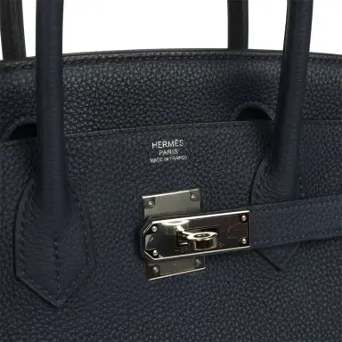 HERMÈS Pre-owned Hermes Birkin 30 Bleu Nuit Togo Palladium Hardware | Thumbnail 7 HERMÈS Pre-owned Hermes Birkin 30 Bleu Nuit Togo Palladium Hardware | Thumbnail 7