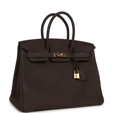 HERMÈS Pre-owned Hermes Birkin 35 Chocolate Togo Gold Hardware | Thumbnail 2 HERMÈS Pre-owned Hermes Birkin 35 Chocolate Togo Gold Hardware | Thumbnail 2