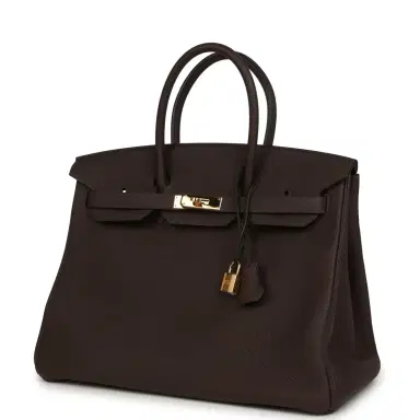 HERMÈS Pre-owned Hermes Birkin 35 Chocolate Togo Gold Hardware | Thumbnail 5 HERMÈS Pre-owned Hermes Birkin 35 Chocolate Togo Gold Hardware | Thumbnail 5