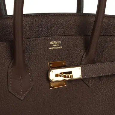 HERMÈS Pre-owned Hermes Birkin 35 Chocolate Togo Gold Hardware | Thumbnail 7 HERMÈS Pre-owned Hermes Birkin 35 Chocolate Togo Gold Hardware | Thumbnail 7