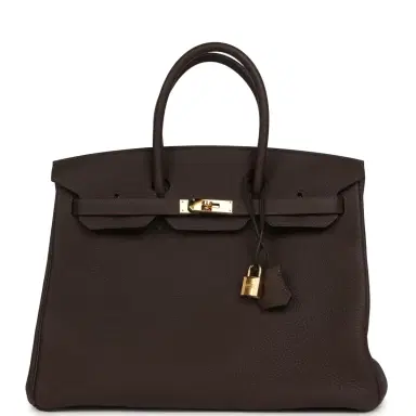 HERMÈS Pre-owned Hermes Birkin 35 Chocolate Togo Gold Hardware | Thumbnail 1 HERMÈS Pre-owned Hermes Birkin 35 Chocolate Togo Gold Hardware | Thumbnail 1