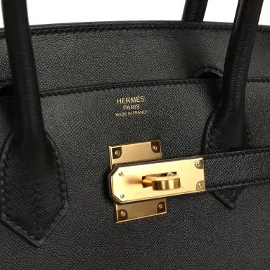 HERMÈS Pre-owned Hermes Birkin Sellier 30 Black Madame Gold Hardware | Thumbnail 7 HERMÈS Pre-owned Hermes Birkin Sellier 30 Black Madame Gold Hardware | Thumbnail 7