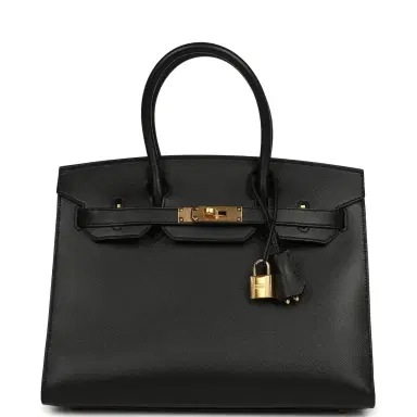 HERMÈS Pre-owned Hermes Birkin Sellier 30 Black Madame Gold Hardware | Thumbnail 1 HERMÈS Pre-owned Hermes Birkin Sellier 30 Black Madame Gold Hardware | Thumbnail 1