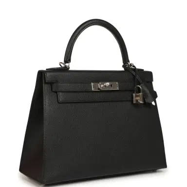 HERMÈS Pre-owned Hermes Kelly Sellier 28 Black Epsom Palladium Hardware | Thumbnail 2 HERMÈS Pre-owned Hermes Kelly Sellier 28 Black Epsom Palladium Hardware | Thumbnail 2