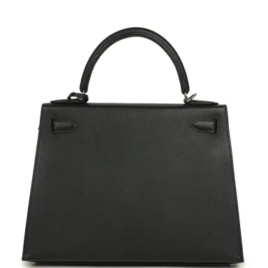HERMÈS Pre-owned Hermes Kelly Sellier 28 Black Epsom Palladium Hardware | Thumbnail 4 HERMÈS Pre-owned Hermes Kelly Sellier 28 Black Epsom Palladium Hardware | Thumbnail 4